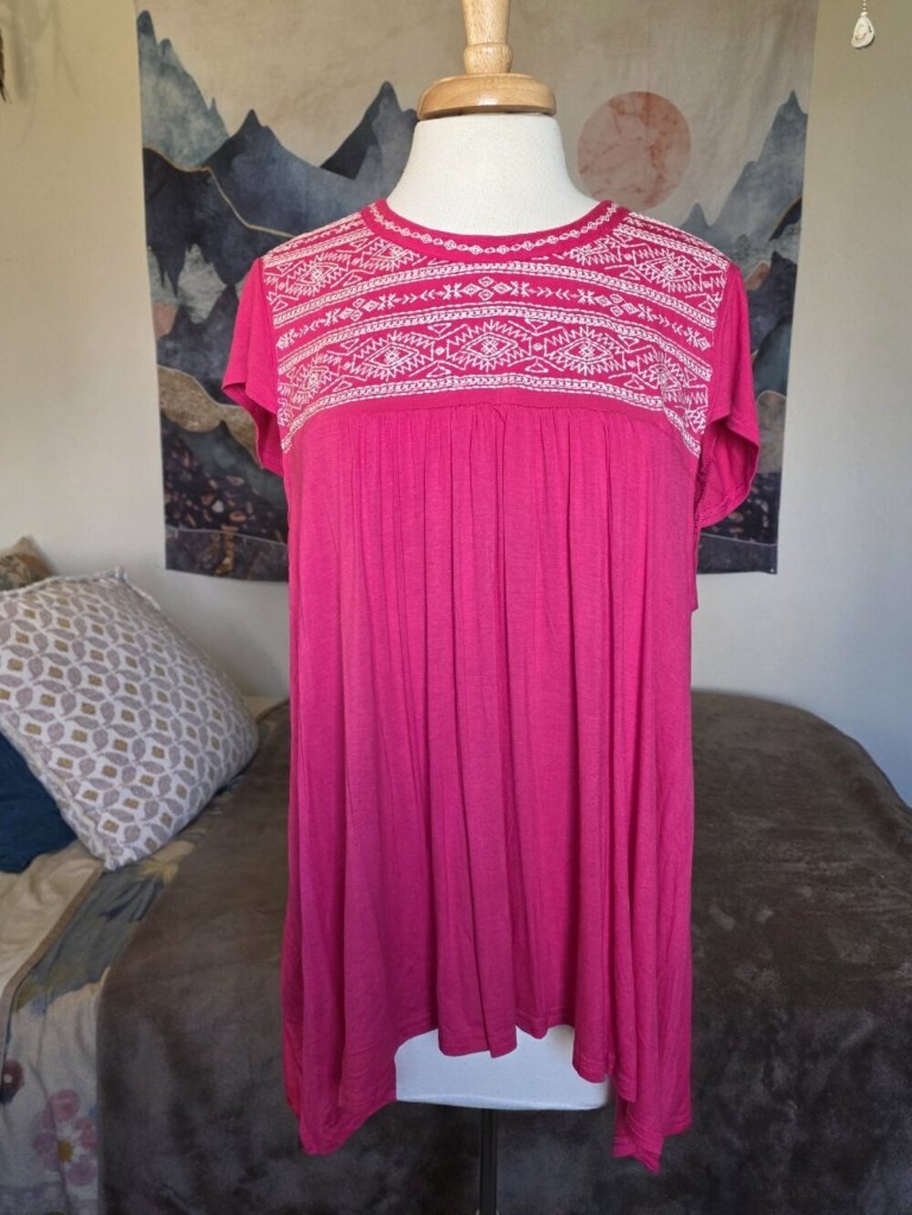 Simply Irresistible Embroidered Boho Tunic Top XL - Picture 3 of 13